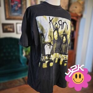 Korn Sick and Twisted Shirt Vintage Y2K Tour Band Tee Faded Nu-Metal Graphic L